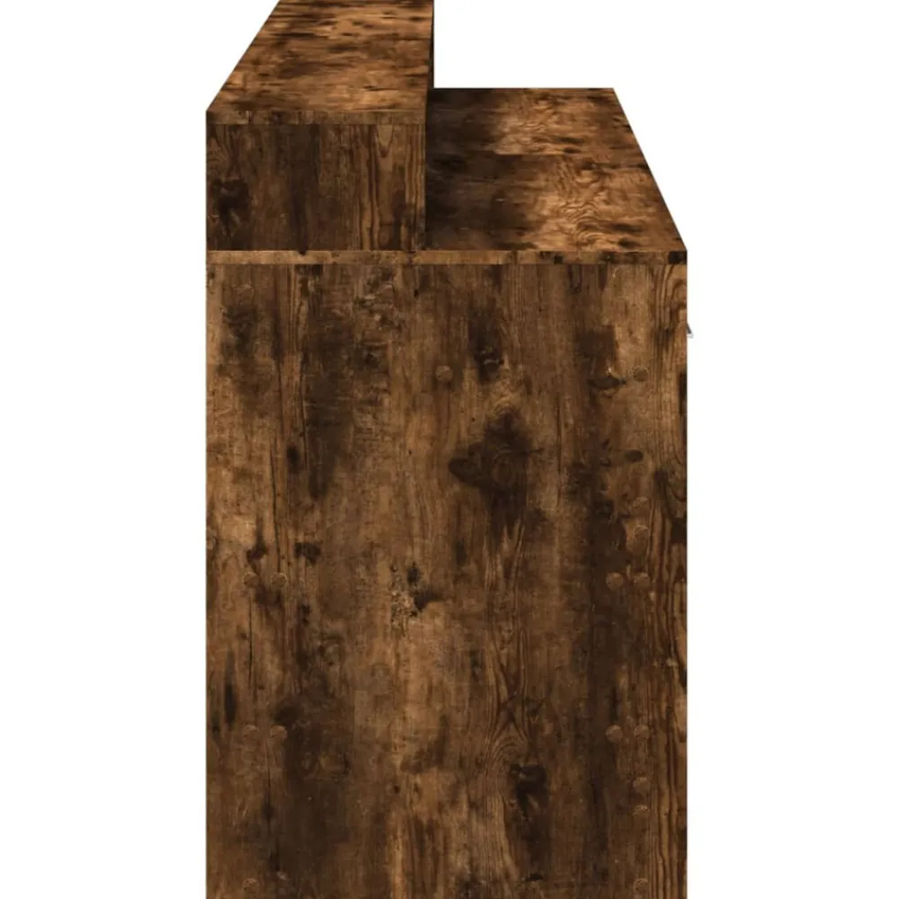 Vidaxl - Bureau et lumières led chêne fumé 160x55x91cm bois d'ingénierie