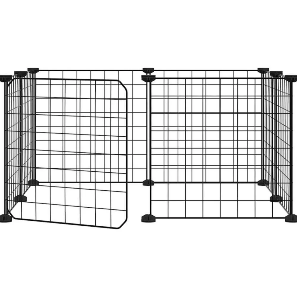 Vidaxl - Cage animaux de compagnie à 8 panneaux et porte noir 35x35 cm Clearance