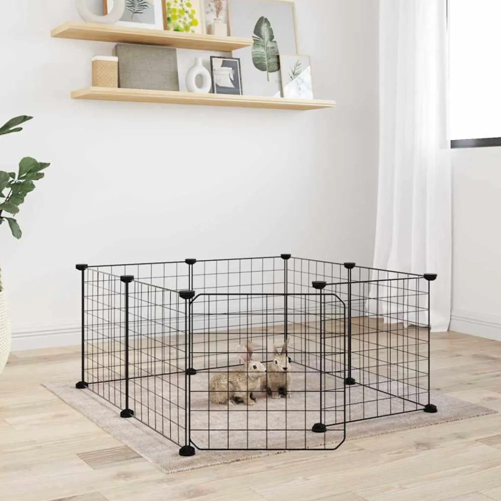 Vidaxl - Cage animaux de compagnie à 8 panneaux et porte noir 35x35 cm Clearance