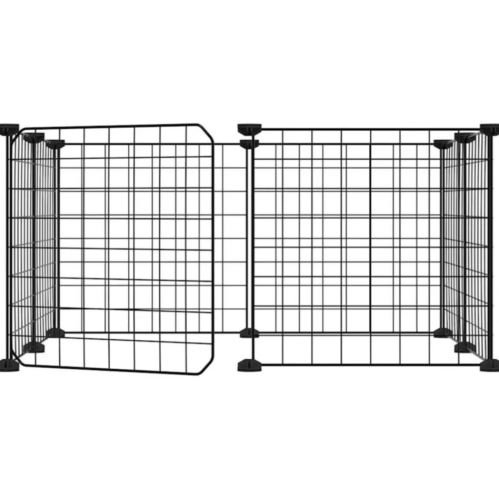 Vidaxl - Cage animaux de compagnie à 8 panneaux et porte noir 35x35 cm Clearance