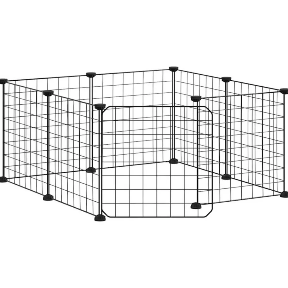 Vidaxl - Cage animaux de compagnie à 8 panneaux et porte noir 35x35 cm Clearance