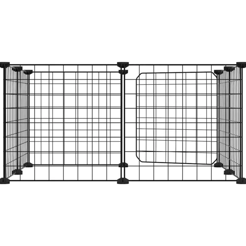 Vidaxl - Cage animaux de compagnie à 8 panneaux et porte noir 35x35 cm Clearance