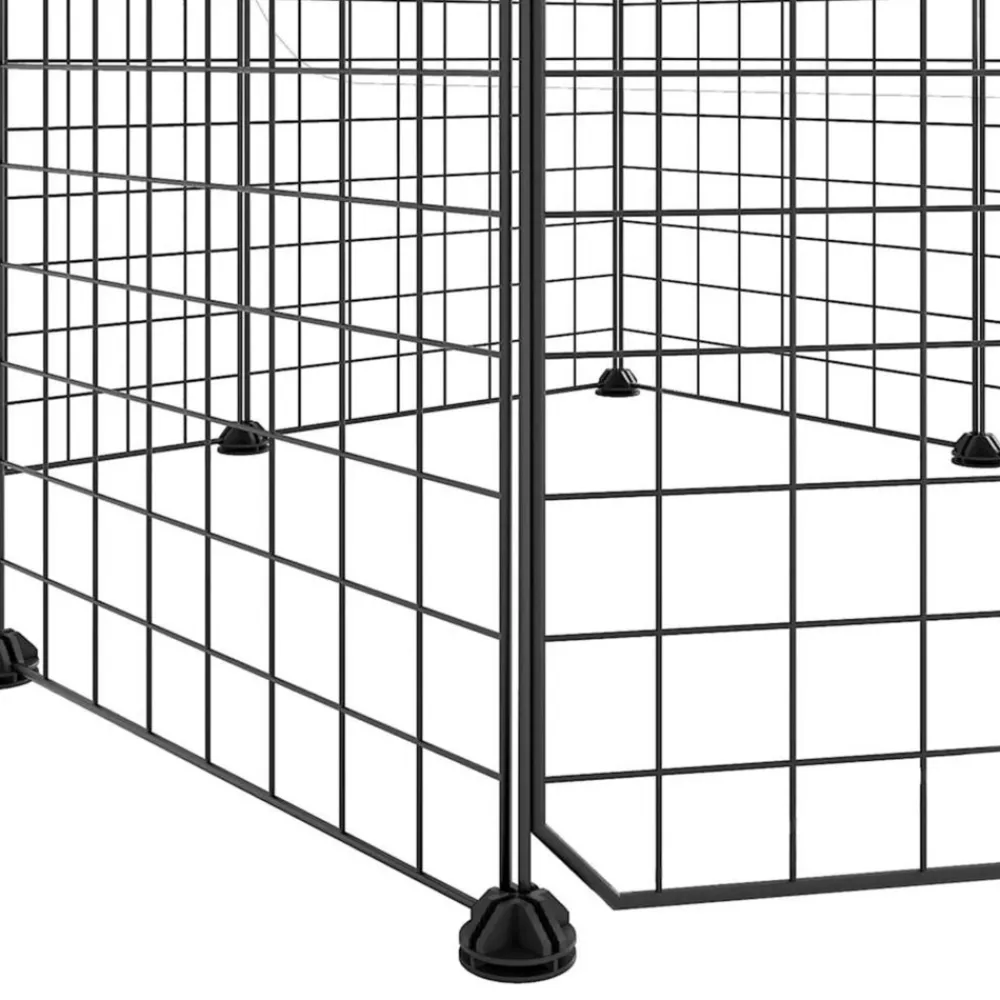 Vidaxl - Cage animaux de compagnie à 8 panneaux et porte noir 35x35 cm Clearance