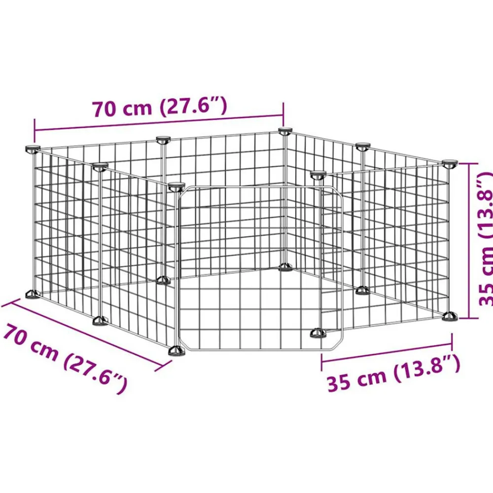 Vidaxl - Cage animaux de compagnie à 8 panneaux et porte noir 35x35 cm Clearance