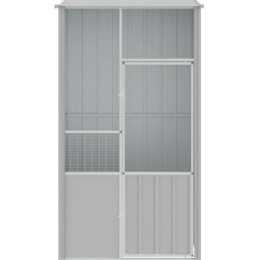Vidaxl Cages, Volières Et Accessoires | - Cage à oiseaux gris 115x78x200 cm acier galvanisé