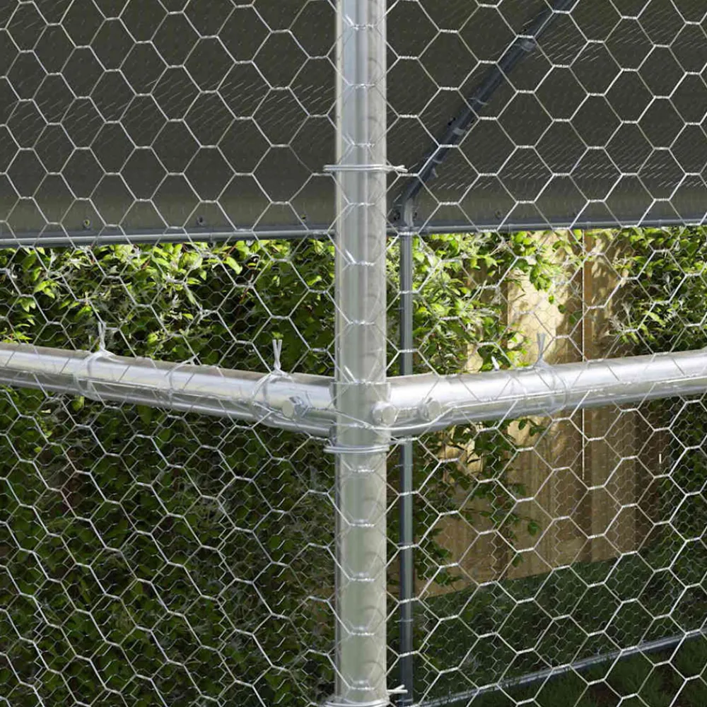 Vidaxl - Cage à poules argent 600 x 200 x 198.5 cm acier galvanisé Discount