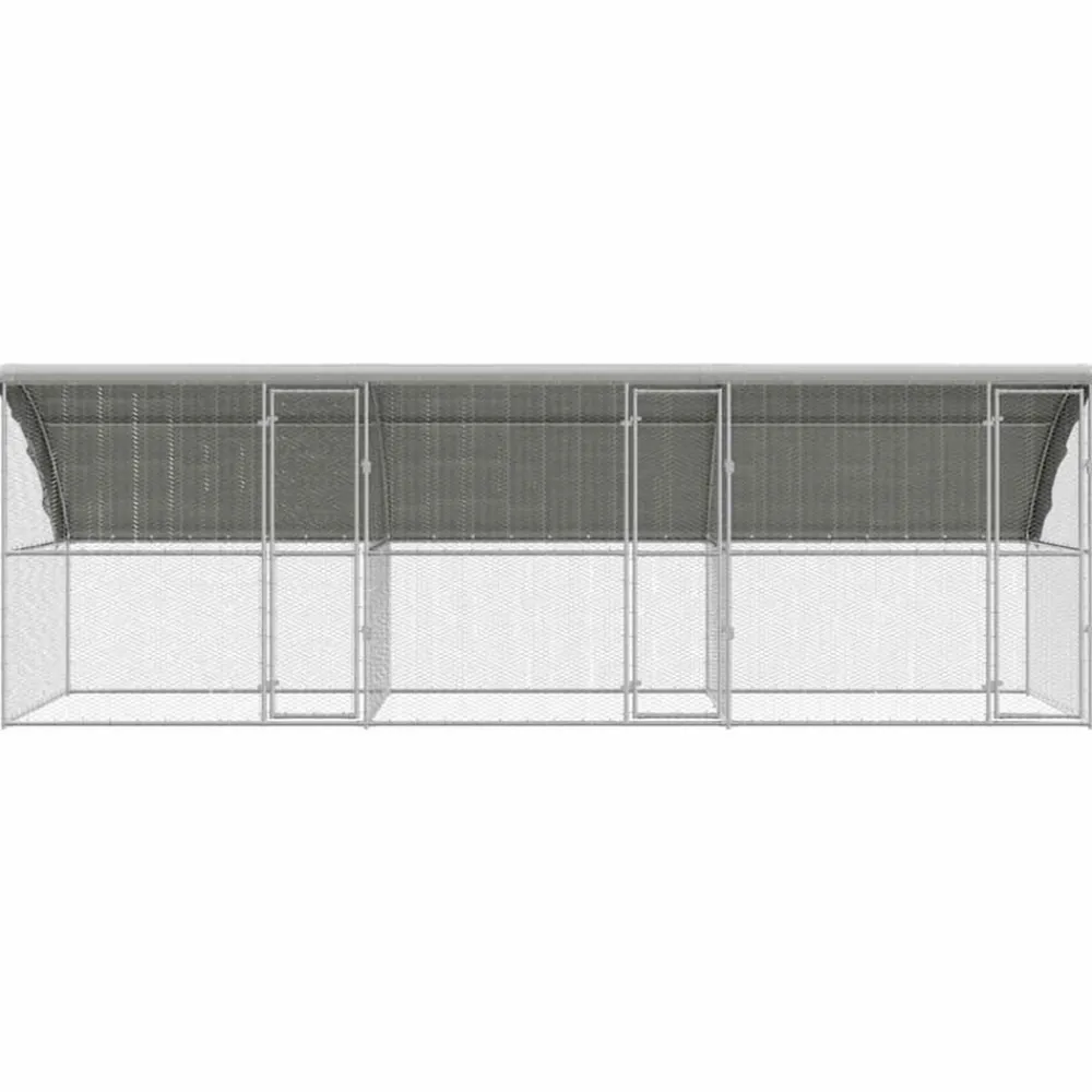Vidaxl - Cage à poules argent 600 x 200 x 198.5 cm acier galvanisé Discount