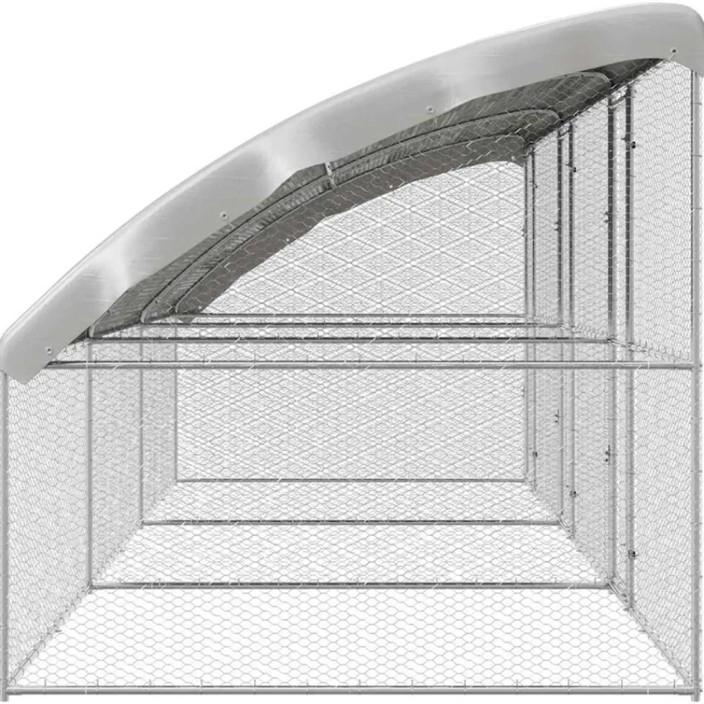 Vidaxl - Cage à poules argent 600 x 200 x 198.5 cm acier galvanisé Discount