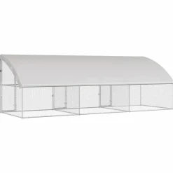 Vidaxl - Cage à poules argent 600 x 200 x 198.5 cm acier galvanisé Discount