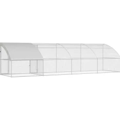 Vidaxl Poulaillers, Clapiers Et Accessoires | - Cage à poules argent 800 x 200 x 198.5 cm acier galvanisé