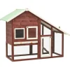 VidaXL Poulaillers, Clapiers Et Accessoires | - Clapier moka et blanc 140x63x120 cm bois de sapin massif
