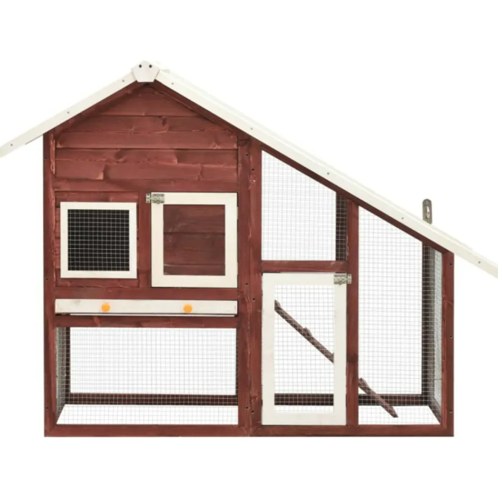 VidaXL Poulaillers, Clapiers Et Accessoires | - Clapier moka et blanc 140x63x120 cm bois de sapin massif