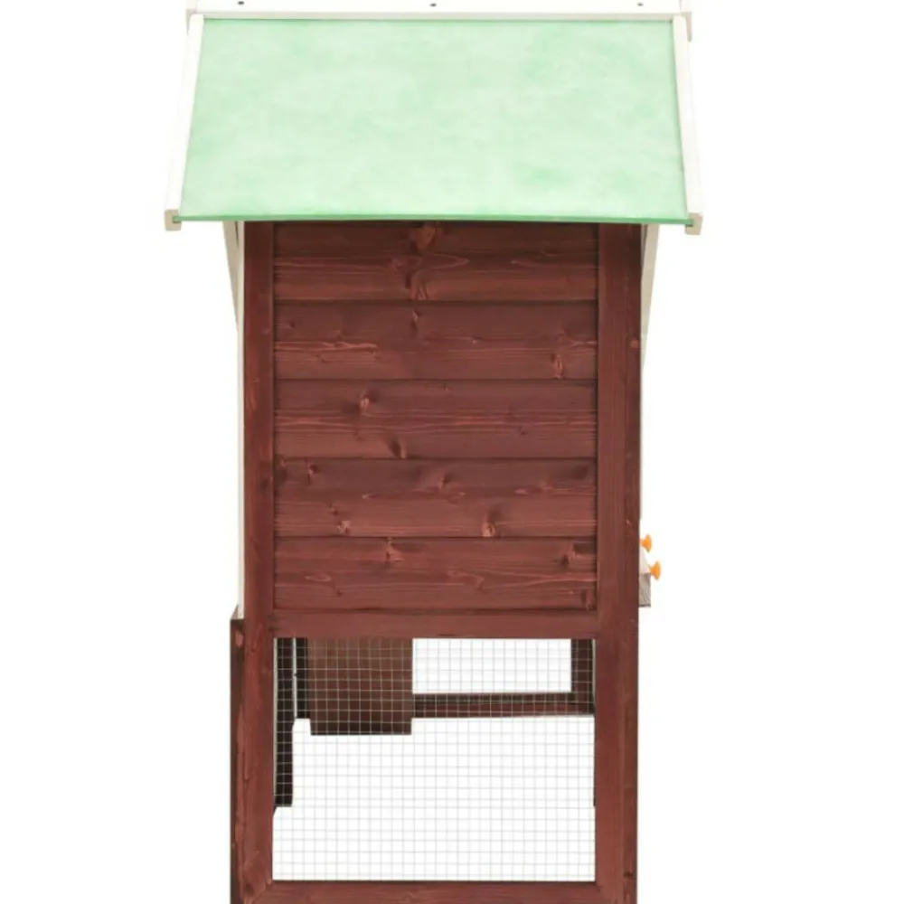 VidaXL Poulaillers, Clapiers Et Accessoires | - Clapier moka et blanc 140x63x120 cm bois de sapin massif