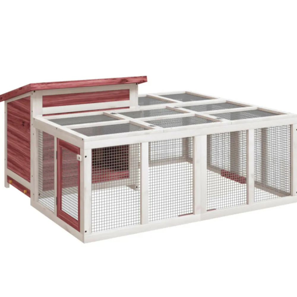 VidaXL - Clapier moka 144x123x67,5 cm bois de pin massif Discount