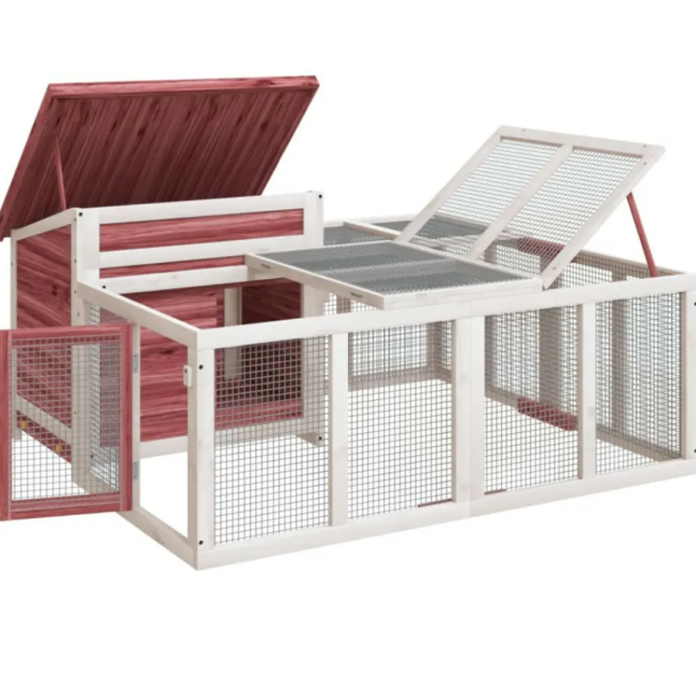 VidaXL - Clapier moka 144x123x67,5 cm bois de pin massif Discount
