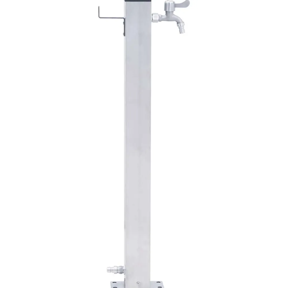 Vidaxl Bassins Et Fontaines | - Colonne à eau de jardin 100 cm acier inoxydable carré