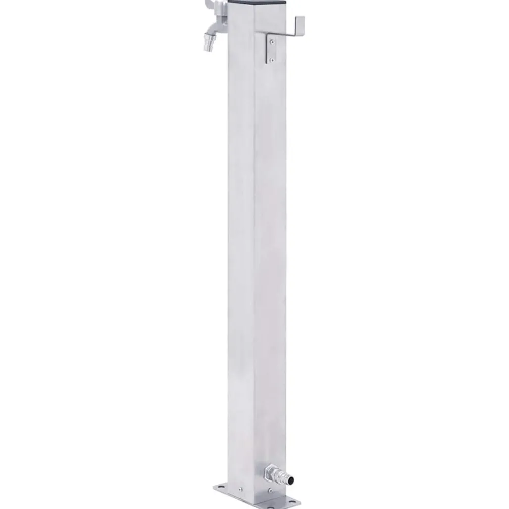 Vidaxl Bassins Et Fontaines | - Colonne à eau de jardin 100 cm acier inoxydable carré