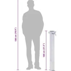 Vidaxl Bassins Et Fontaines | - Colonne à eau de jardin 100 cm acier inoxydable carré
