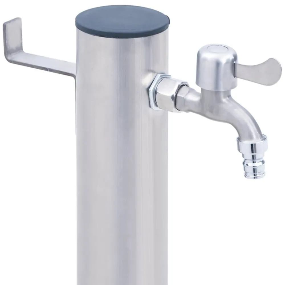 Vidaxl Bassins Et Fontaines | - Colonne à eau de jardin 60 cm acier inoxydable rond