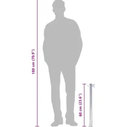 Vidaxl Bassins Et Fontaines | - Colonne à eau de jardin 60 cm acier inoxydable rond