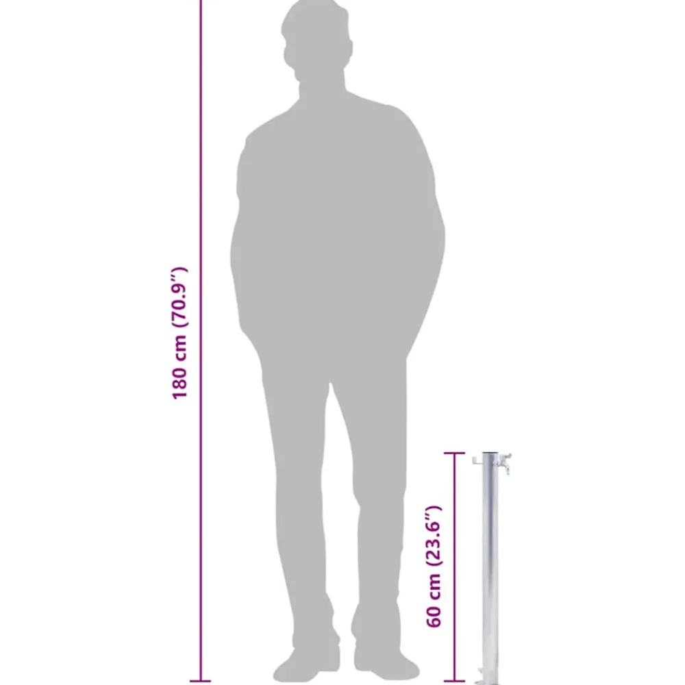 Vidaxl Bassins Et Fontaines | - Colonne à eau de jardin 60 cm acier inoxydable rond