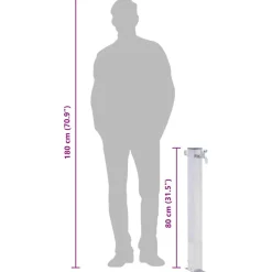 Vidaxl Bassins Et Fontaines | - Colonne à eau de jardin 80 cm acier inoxydable carré