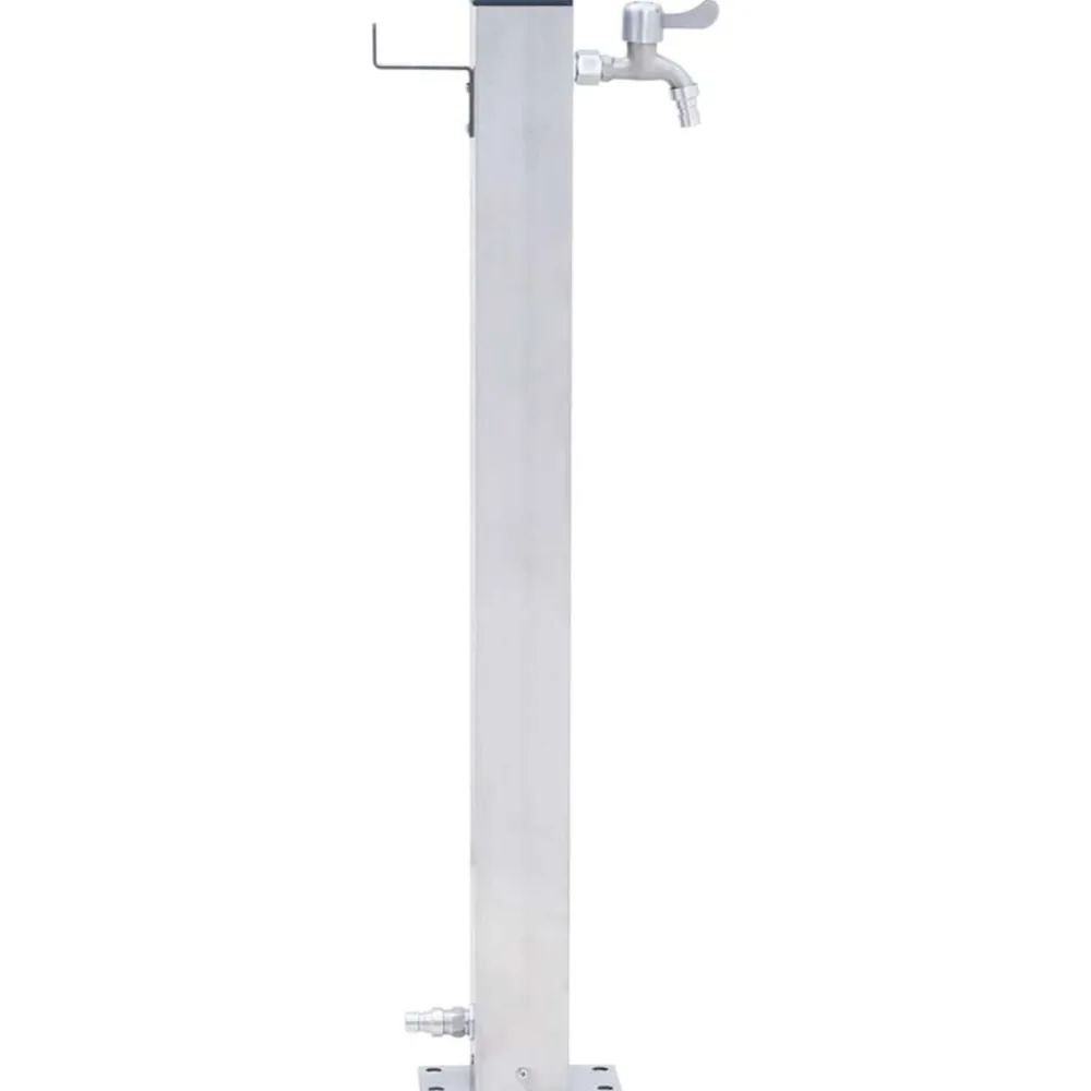 Vidaxl Bassins Et Fontaines | - Colonne à eau de jardin 60 cm acier inoxydable carré
