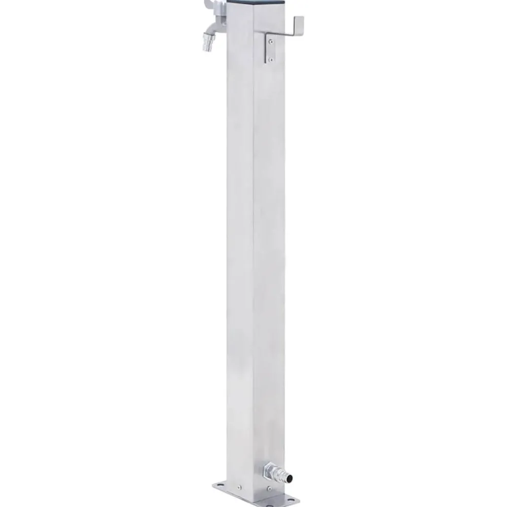 Vidaxl Bassins Et Fontaines | - Colonne à eau de jardin 60 cm acier inoxydable carré