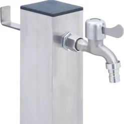 Vidaxl Bassins Et Fontaines | - Colonne à eau de jardin 60 cm acier inoxydable carré