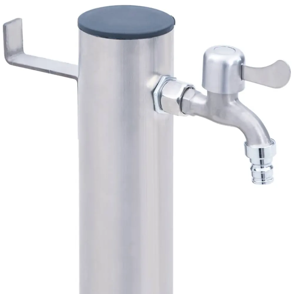Vidaxl Bassins Et Fontaines | - Colonne à eau de jardin 100 cm acier inoxydable rond