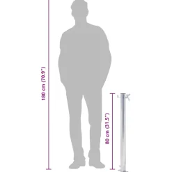 Vidaxl Bassins Et Fontaines | - Colonne à eau de jardin 80 cm acier inoxydable rond