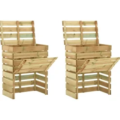 Vidaxl - Composteur de jardin à lattes 2 pcs 80x50x100 cm pin imprégné Hot