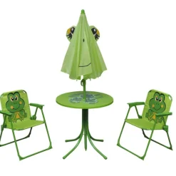 VidaXL - Ensemble de bistro avec parasol pour enfants 3 pcs vert Outlet