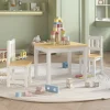 Vidaxl Mobilier Pour Enfants | - Ensemble de table et chaises pour enfants 3 pcs blanc et beige