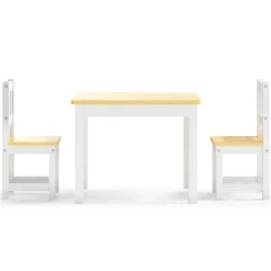 Vidaxl Mobilier Pour Enfants | - Ensemble de table et chaises pour enfants 3 pcs blanc et beige
