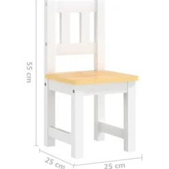 Vidaxl Mobilier Pour Enfants | - Ensemble de table et chaises pour enfants 3 pcs blanc et beige