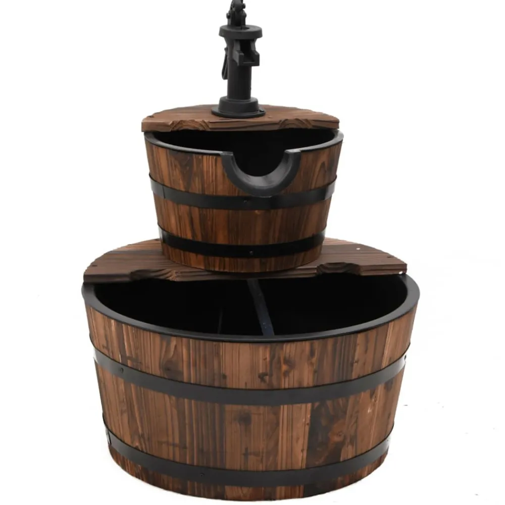 Vidaxl Bassins Et Fontaines | - Fontaine à eau avec pompe 44,5x44,5x58 cm bois de sapin massif