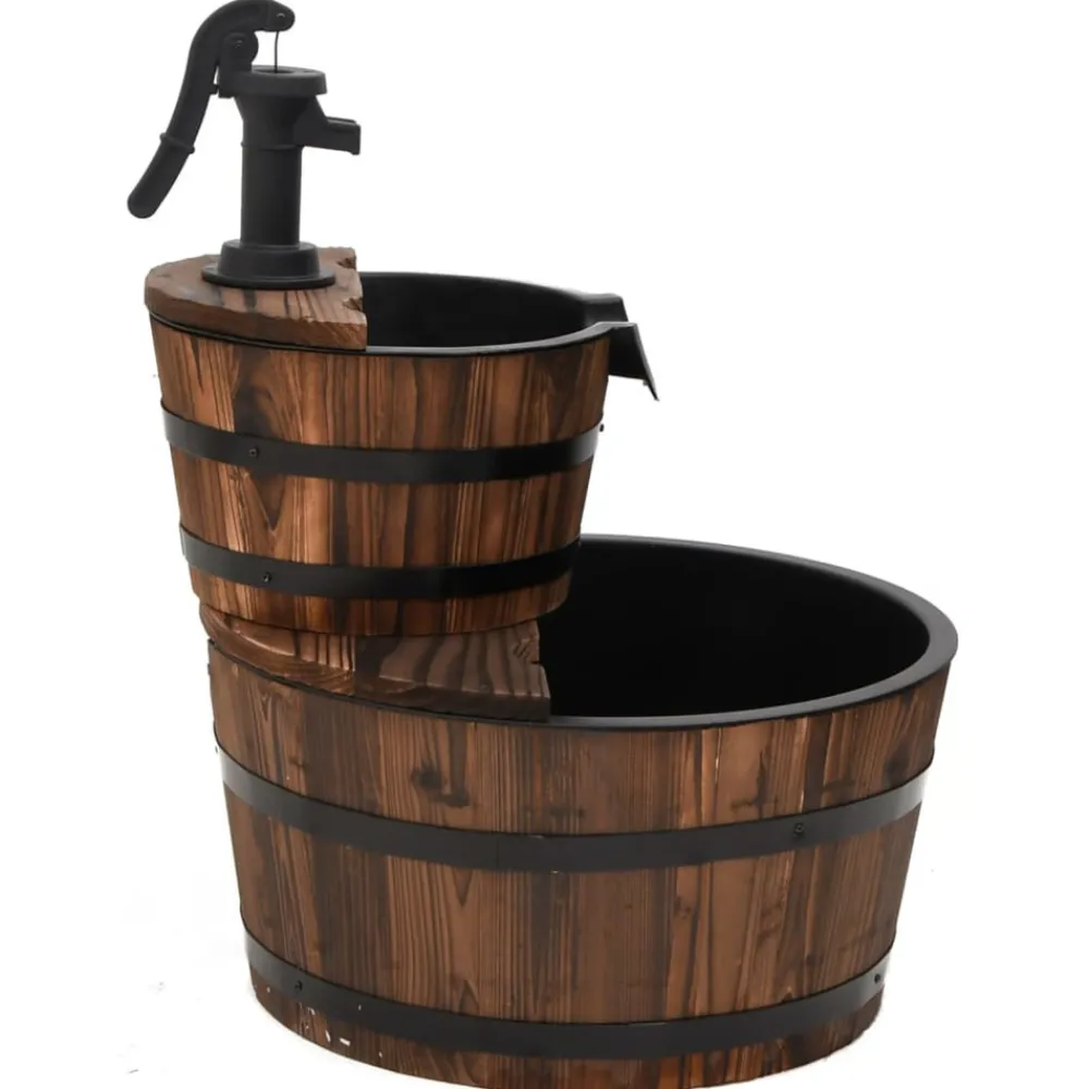 Vidaxl Bassins Et Fontaines | - Fontaine à eau avec pompe 44,5x44,5x58 cm bois de sapin massif