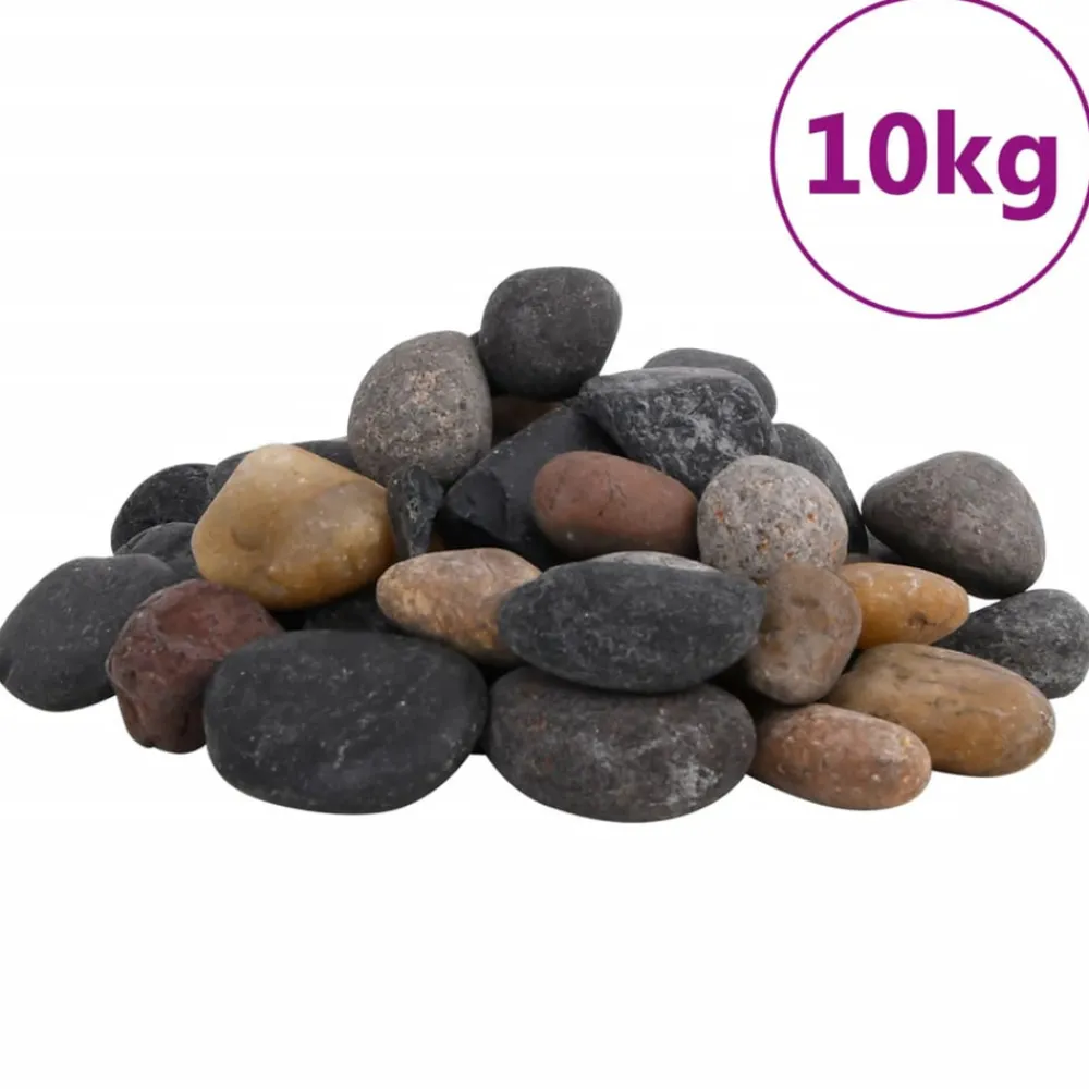 Vidaxl Plantes Et Décoration | - Galets polis 10 kg multicolores 5-8 cm