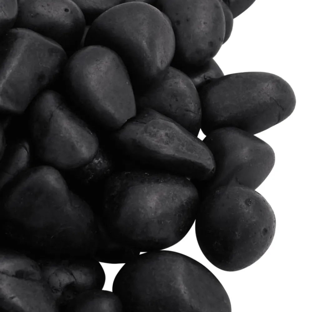 Vidaxl Plantes Et Décoration | - Galets polis 10 kg noir 2-5 cm