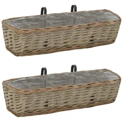 Vidaxl - Jardinière de balcon 2 pcs osier avec doublure en pe 60 cm Hot
