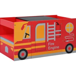 Vidaxl Mobilier Pour Enfants | - Jeu de table et chaises d'enfants 3 pcs camion de pompiers bois