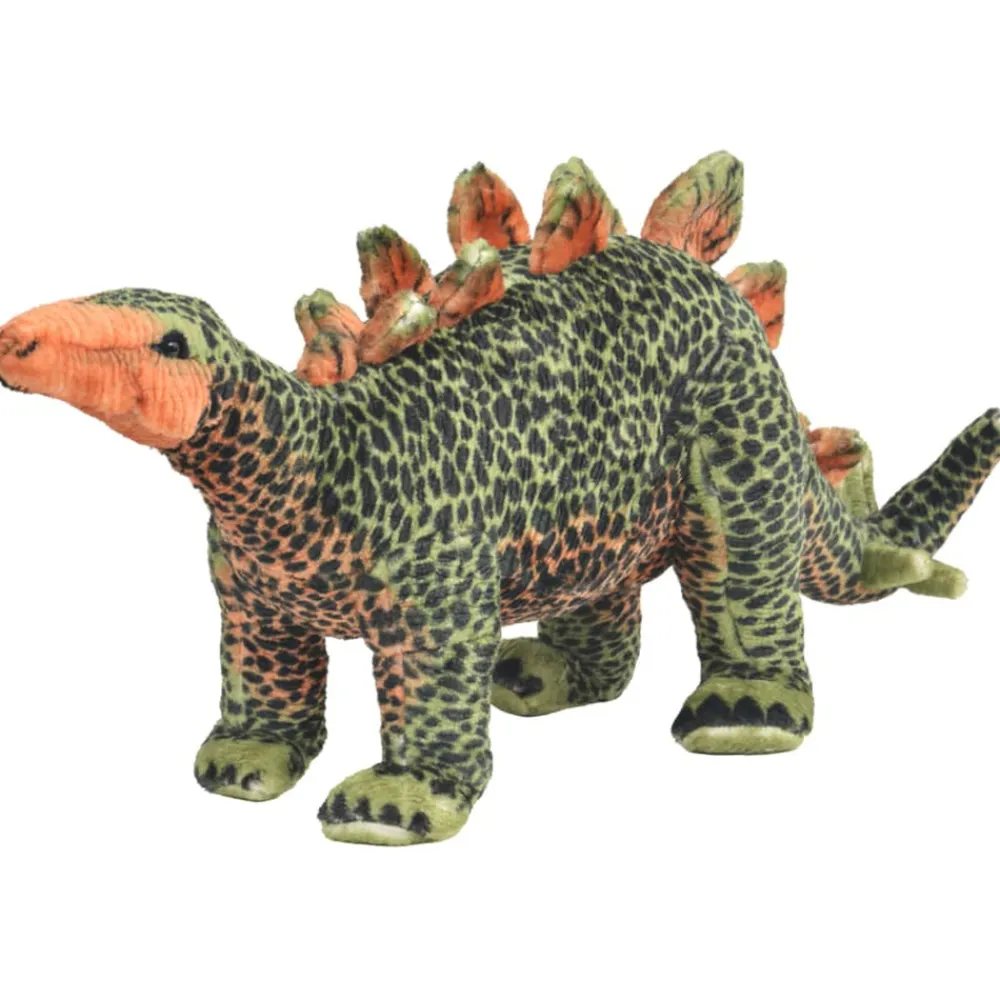 Vidaxl Enfants | - Jouet en peluche dinosaure stegosaurus vert et orange xxl