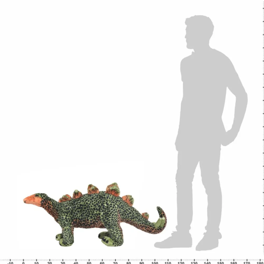 Vidaxl Enfants | - Jouet en peluche dinosaure stegosaurus vert et orange xxl