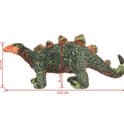 Vidaxl Enfants | - Jouet en peluche dinosaure stegosaurus vert et orange xxl