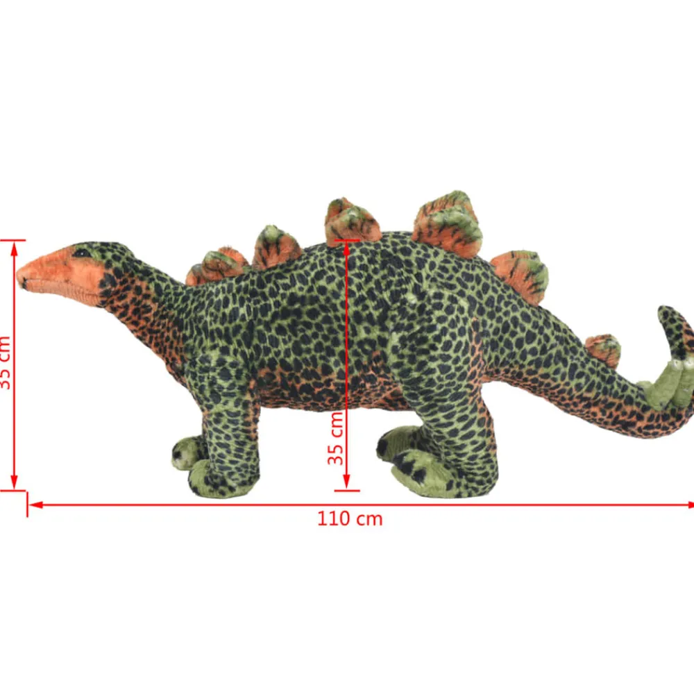Vidaxl Enfants | - Jouet en peluche dinosaure stegosaurus vert et orange xxl