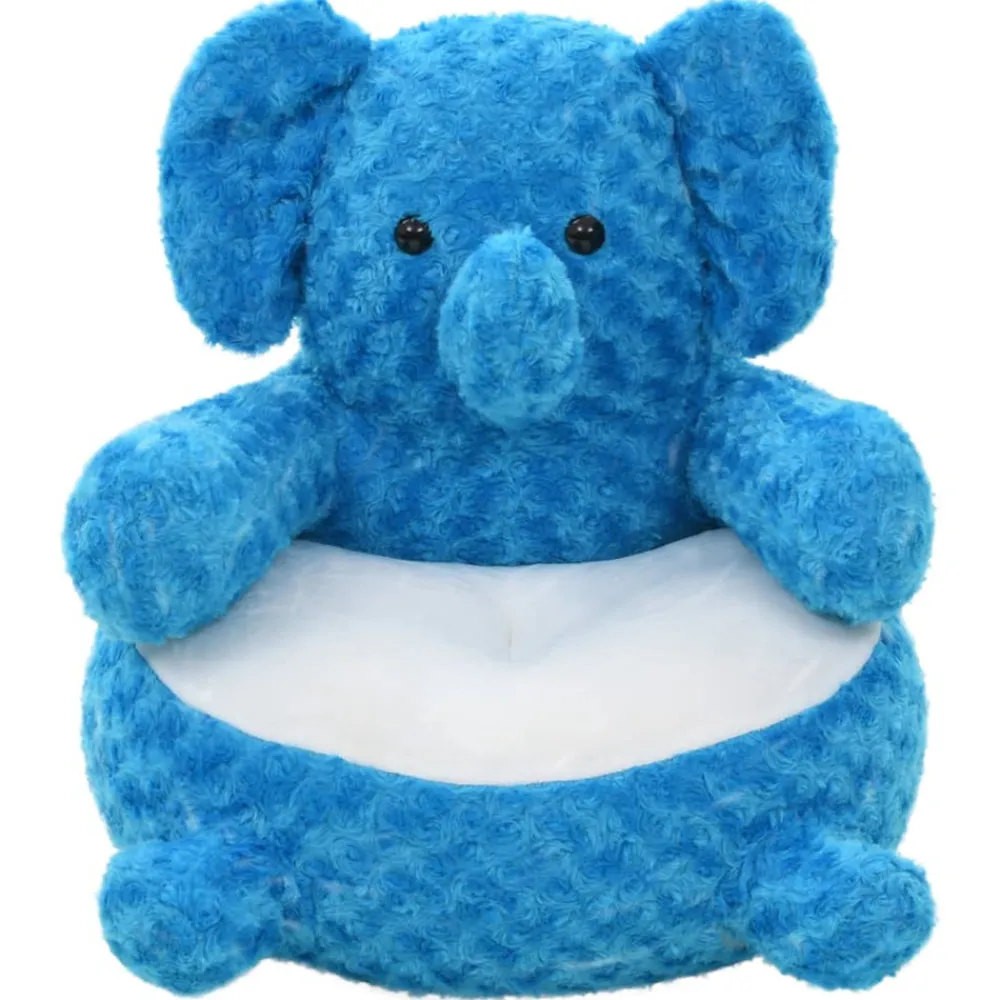 VidaXL Enfants | - Éléphant en peluche bleu