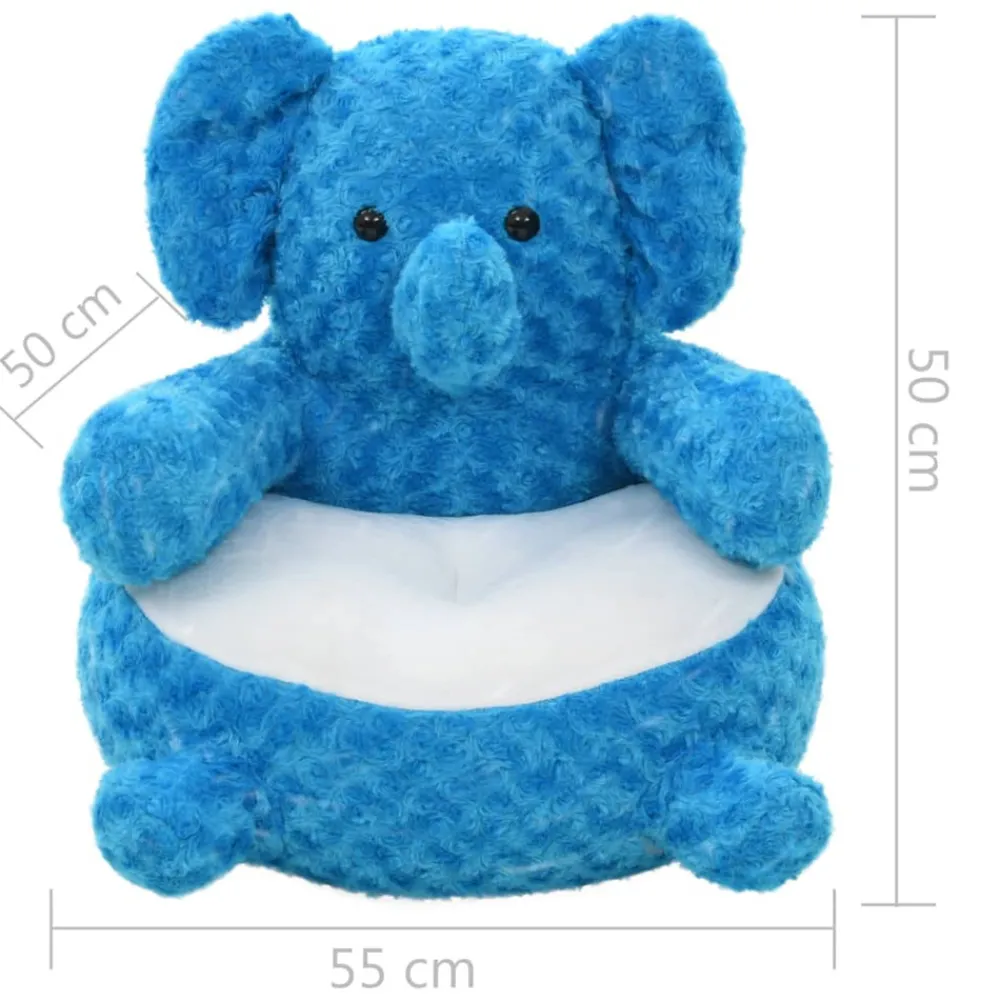 VidaXL Enfants | - Éléphant en peluche bleu