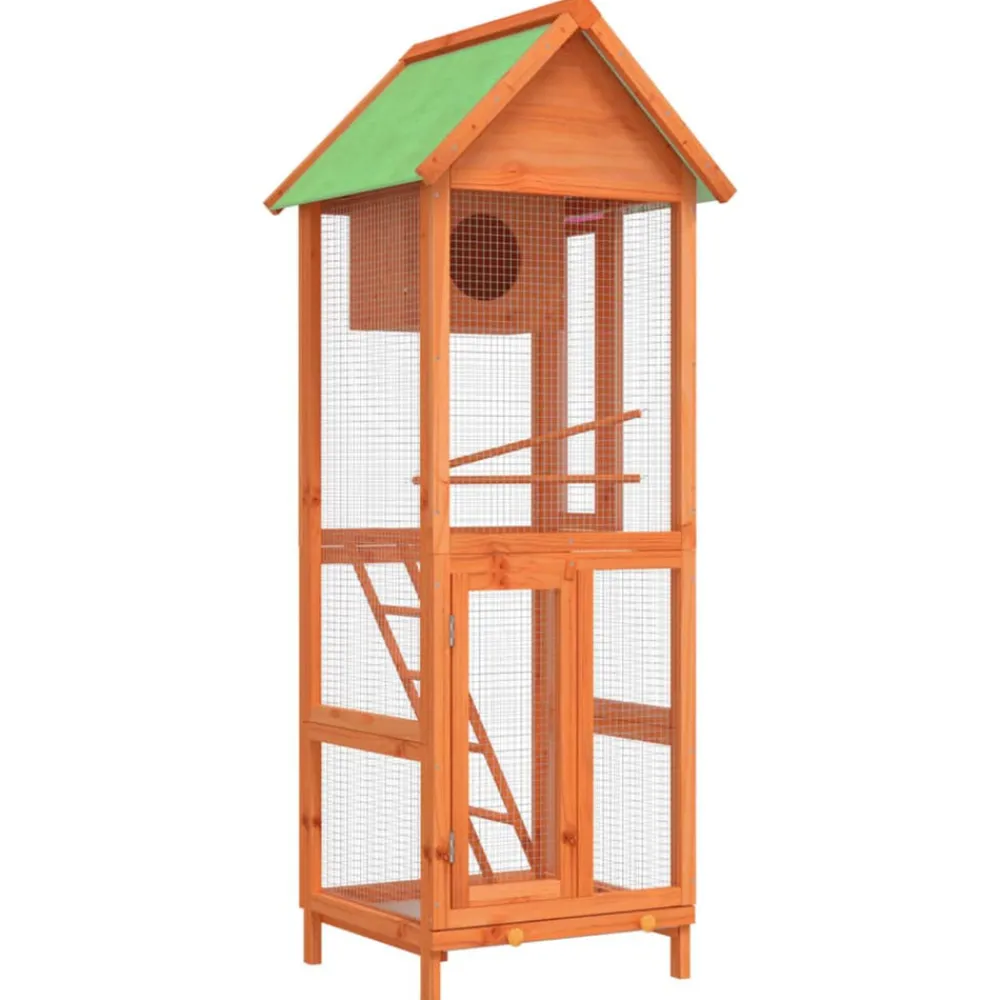 Vidaxl - Maison à oiseaux marron 60x58,5x160 cm bois massif de pin Sale