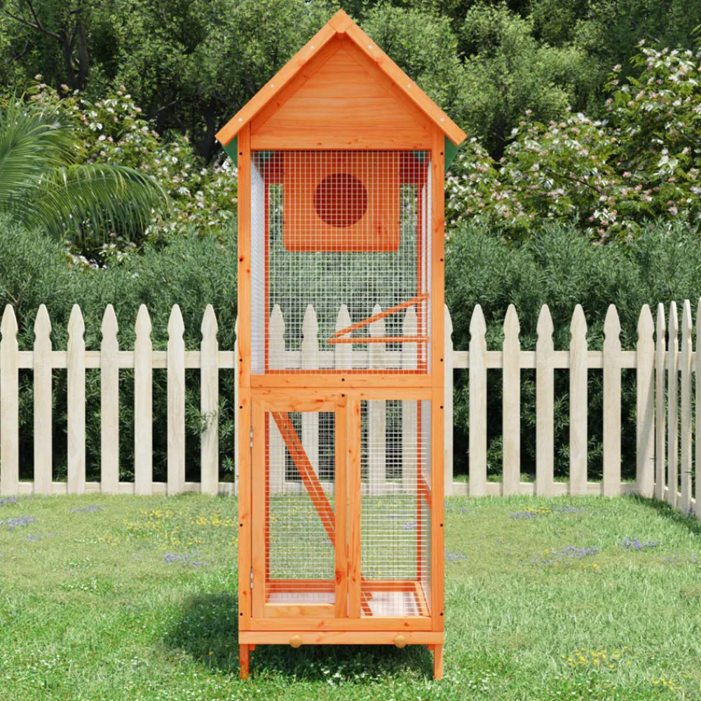 Vidaxl - Maison à oiseaux marron 60x58,5x160 cm bois massif de pin Sale